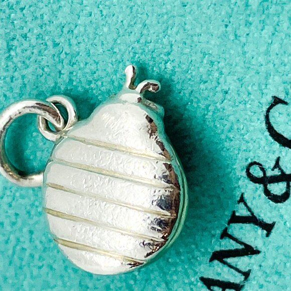 HALLMARK FADED - Tiffany & Co Blue Enamel Ladybug Charm Sterling Silver - Picture 11 of 14